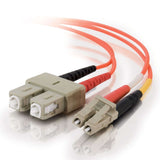 C2G 33160 OM1 Fiber Optic Cable - LC-SC 62.5/125 Duplex Multimode PVC Fiber Cable, Orange (49.2 Feet, 15 Meters)