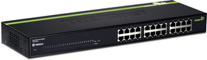 TRENDnet 24-Port Unmanaged 10/100 Mbps GREENnet Ethernet Rack-Mount Metal Housing Switch, TE100-S24g