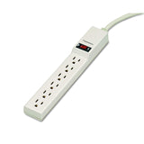 Fellowes 99000 Six-Outlet Power Strip, 120V, 4ft Cord, 10 7/8 x 1 7/8 x 1 5/8, Platinum