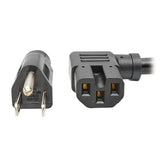 Tripp Lite P019-008-C15RA 8' Heavy Duty Power Extension Cord Cable 15A 14 AWG 5-15P to Right-Angle C15 Black 8'