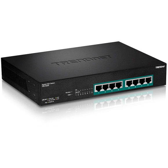 TRENDnet 8-Port Gigabit Full Power Poe+ Switch, 8 x Gigabit PoE+ Ports, 240W Power Budget, 16Gbps Switching Capacity, Rack Mountable, Ethernet Network Switch, Metal, Lifetime Protection, TPE-TG80F