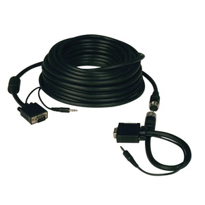 Tripp Lite P504 EZ SVGA/VGA Easy Pull Monitor + Audio Extension Cable with RGB Coax HD15 M/M, 3.5mm M/M