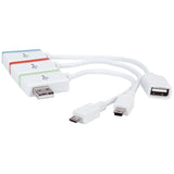 Manhattan 161657 iLynk USB Hub, Micro and Mini USB Adapter (White)