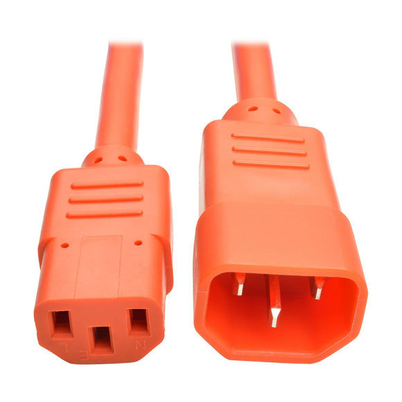 Tripp Lite P005-006-AOR 6' Heavy Duty Power Extension Cord, C14-C13, 15A, 14 AWG, Orange