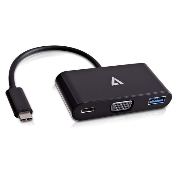 V7 V7UCVGA-HUB-BLK-1N External Video Adapter VGA USB-C, Black