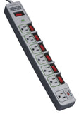 TRIPP LITE Eco Green Surge Protector Switched 7 Outlet Conserve Energy, Gray - TRPTLP76MSG