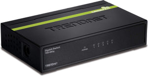 TRENDnet 5-Port Unmanaged Gigabit GREENnet Desktop Metal Switch, Ethernet Splitter, Fanless,10 Gbps Switching Fabric, Lifetime Protection, TEG-S50g