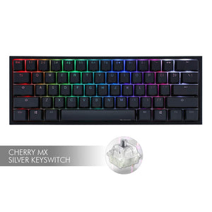 Ducky One 2 Mini - RGB LED 60% Double Shot PBT Mechanical Keyboard with Cherry MX Silver (Speed) Switches