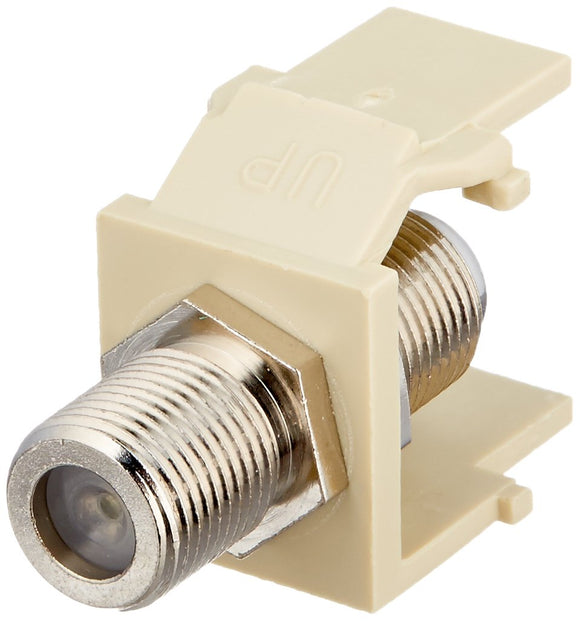 C2G 03814 Snap-in F-Type F/F Keystone Insert Module, Ivory