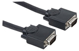 Manhattan 65-Feet SVGA Monitor Cable HD15 Male/HD15 Male with Ferrite Cores, Black (372190)