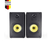 Thonet and Vander KUGEL - 2.0 Wooden Bookshelf Speakers (Black, Pair) - German Engineering and Design