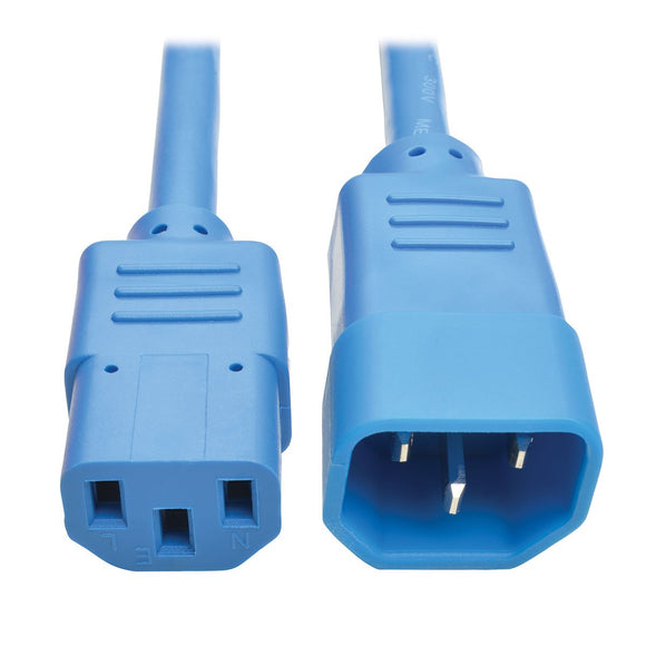 Tripp Lite P005-006-ABL 6' Heavy Duty Power Extension Cord, C14-C13, 15A, 14 AWG, Blue