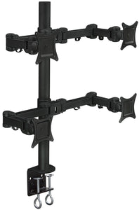 Monitor Desk Mount - Black - Articulating/Full-Motion Desktop Mount for Four Mon