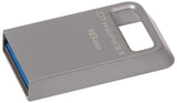 Kingston DataTraveler Micro 3.1 16GB USB 3.0 Compatible Hi-Speed up to 100MB/s Ultra-small Metal Case Flash Drive (DTMC3/16GB) - Silver