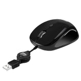 Adesso Ergonomic iMouse S8 - Retractable Optical USB Mouse (Black)