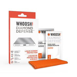 WHOOSH! Diamond Defense - Superior Nano Liquid Screen Protector Wipe, Easy Application, No Bubbles/Streaks, Hardens Glass - Fits All Screens ;Phones or Tablets