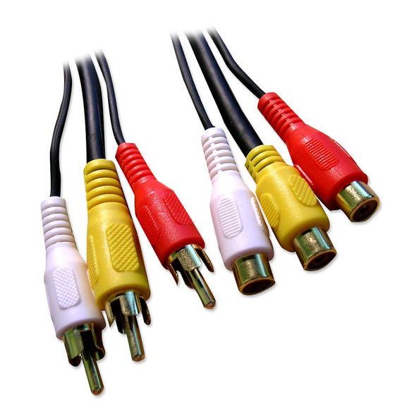 Composite Audio / Video Cable M/F - 10ft