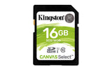 Kingston 16GB SDHC Canvas Select 80R CL10 UHS-I