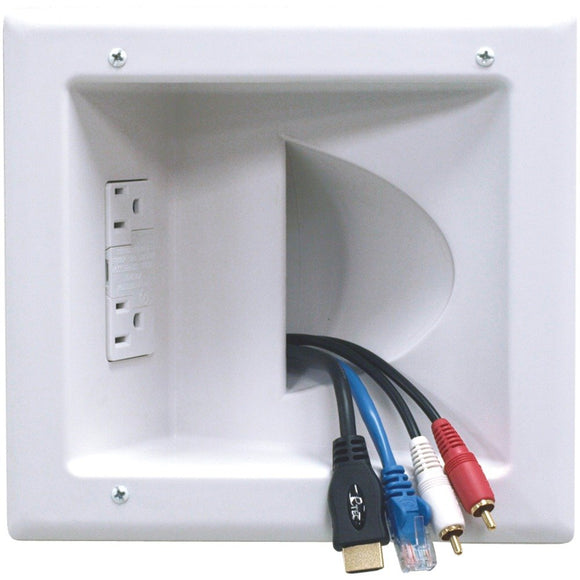 Recessed Media Plate Wsurge, Wht