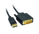 Siig CB-DP1A11-S2 Display Cable, 10', 24+1 Pin Digital DVI (M) to 20 Pin DisplayPort (M), Black