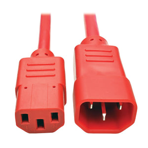 Tripp Lite P004-006-ARD Standard Computer Power Extension Cord, 10A, 18 AWG (IEC-320-C14-IEC-320-C13), Red, 6'