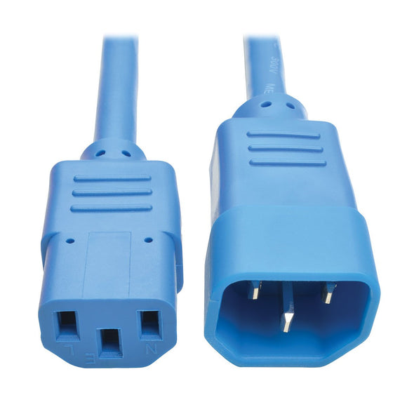 Tripp Lite P004-006-ABL Standard Computer Power Extension Cord, 10A, 18 AWG (IEC-320-C14-IEC-320-C13), Blue, 6'