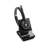 SENNHEISER SDW 5066 (507024) - Double-Sided (Binaural) Wireless Dect Headset for Desk Phone Softphone/PC & Mobile Phone Connection Dual Microphone Ultra Noise Cancelling, Black