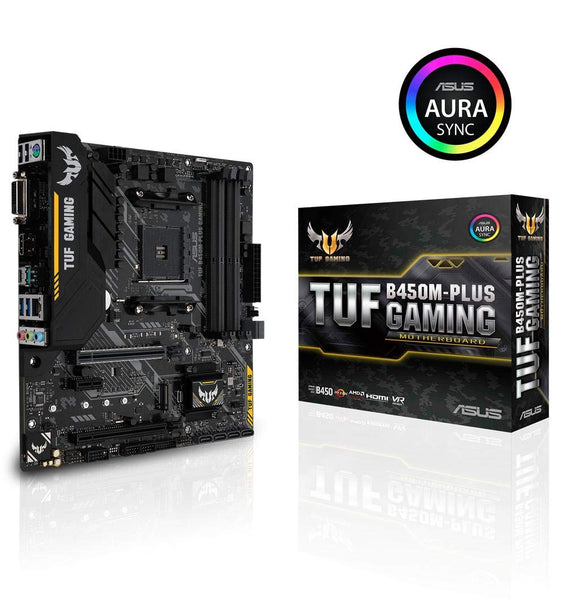 ASUS TUF B450 Gaming Motherboard AMD Ryzen 2 AM4 DDR4 HDMI DVI-D M.2 Micro ATX (TUF B450M-Plus Gaming)