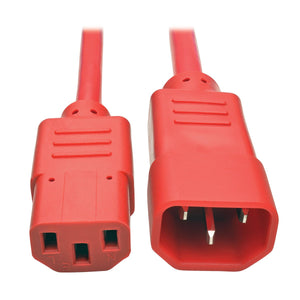 Tripp Lite P005-006-ARD 6' Heavy Duty Power Extension Cord, C14-C13, 15A, 14 AWG, Red