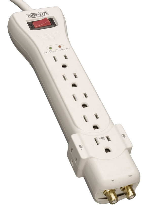 Tripp Lite SUPER7COAX 7-Outlet Surge Protector 2160 Joules, 7 -Feet Cord, Coax