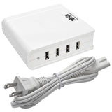 Tripp Lite 4-Port USB Charging Station Hub 5V 6A/30W for Tablet, Smartphone and iPad (U280-004)