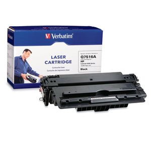 Verbatim HP Q7516A Remanufactured Laser Toner Cartridge, Black 96459