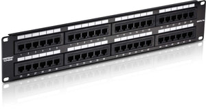 TRENDnet 48-Port Cat5/5e Unshielded Wallmount or Rackmount Patch Panel, Backwards Compatible with CAT 3/4/5 Cabling, TC-P48C5E