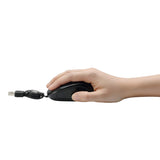 Adesso Ergonomic iMouse S8 - Retractable Optical USB Mouse (Black)