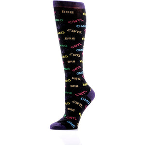 Socks Yo Sox Women's Knee High BFF, OMG,TMI