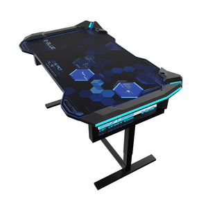 EBLUE 37236 RGB Glowing PC Gaming Desk 2.0, Large, Blue