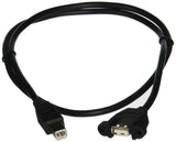 C2G 28069 Panel-Mount USB 2.0 A Female to B Male Cable, Black (3 Feet, 0.91 Meters)