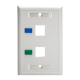 Tripp Lite N042-001-WH Keystone Faceplate, 2 Socket (White)