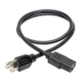 Tripp Lite P006-003 NEMA 5-15P to IEC-320-C13 18 AWG Power Cord (3 Feet)