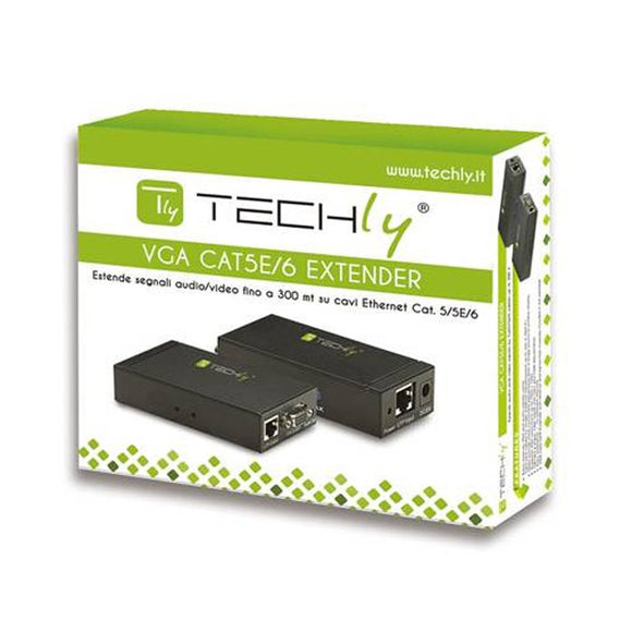 Techly VGA Cat5/5e/6 Extender w/Audio- 300m