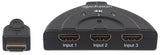 Manhattan Products 4K@60Hz 3-Port HDMI Switch, USB Powered, Integrated Cable, Easily Switch Between 2 HDMI Sources - Great for Game Systems - Automatic or Manual Switching - Black