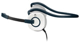 Logitech H130 Behind-The-Head Stereo Headphones w/Boom Microphone & 3.5mm Jacks (White/Black)