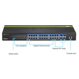 TRENDnet 24-Port Gigabit Layer 2 Switch with 4 Shared Mini-GBIC Slots,TL2-G244