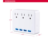 CyberPower P3WU Blue Lighted Power Wall Tap, 3 Outlets, 4 USB Charge Ports