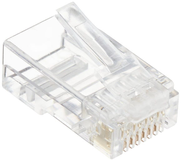 C2G 27573 Cat5e RJ45 Modular Plug (with Load Bar) for Round Solid/Stranded Cable Multipack (25 Pack) Clear