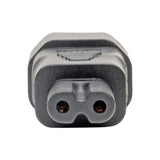 IEC C14 to IEC C7 Power Cord Adapter Down-Angled 10A 250V Black