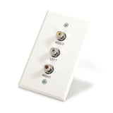 C2G 41014 Composite Video and RCA Stereo Audio Pass Through Single Gang Wall Plate, White