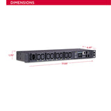 CyberPower PDU81004 Switched Metered-By-Outlet PDU, 100-240V/15A, 8 Outlets, 1U Rackmount