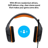 Logitech G231 Prodigy Stereo Gaming Headset with Microphone for Game Consoles, PCs, Tablets, Smartphones (981-000625)