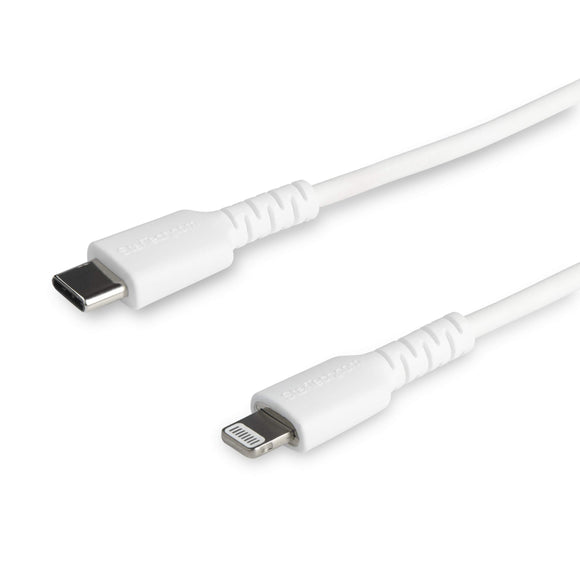 StarTech.com 1m (3.3ft) USB C to Lightning Cable - MFi Certified - Durable USB Lightning Charging Cable - White (RUSBCLTMM1MW)